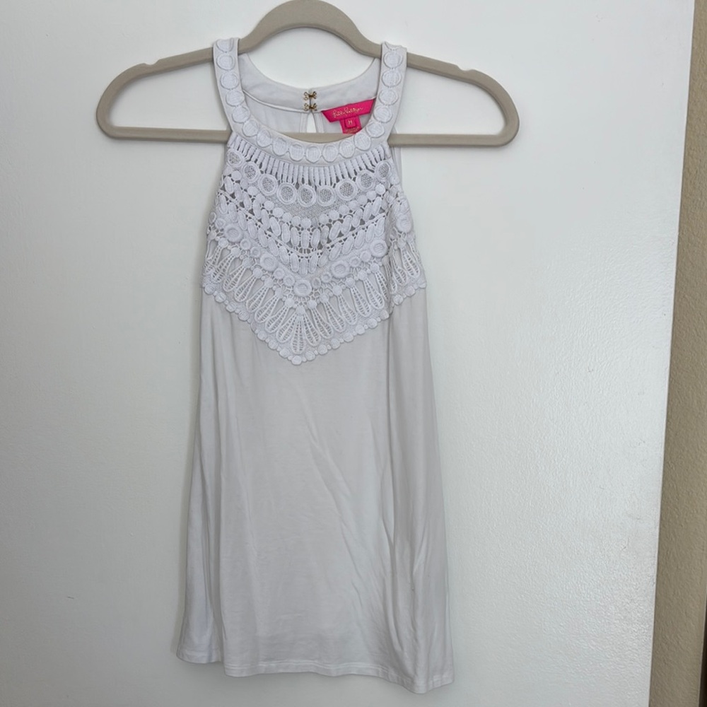 Lilly Pulitzer White Crochet Tank Top